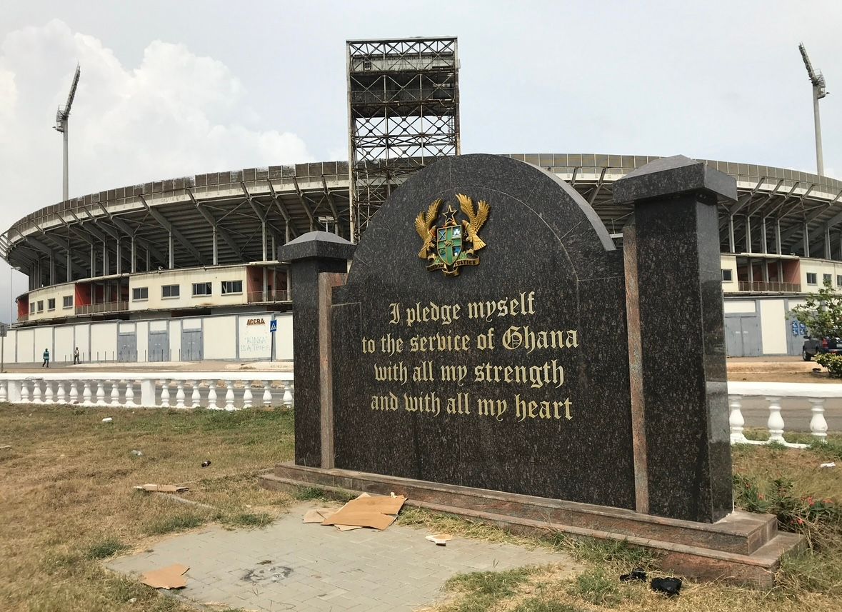 sign in front of stadium