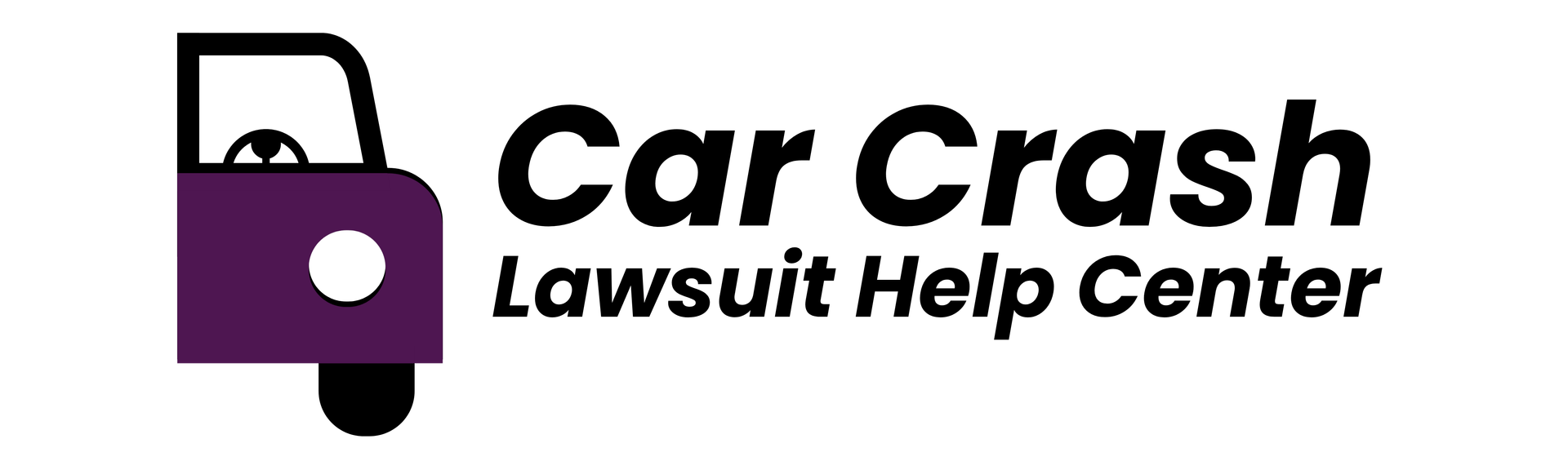 Burning car with smoke next to the words