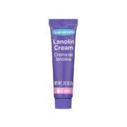 Tubo de crema de lanolina Lansinoh. Tubo morado con texto blanco.