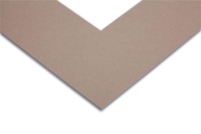 A piece of brown paper with a white border