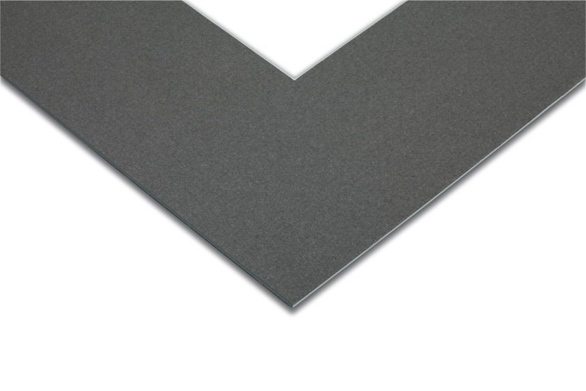 A piece of grey paper with a white border