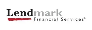 The logo for landmark financial services has a red stripe on it.