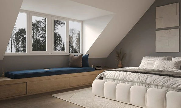 slaapkamer in dakkapel