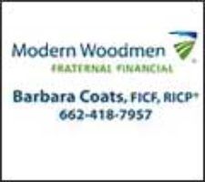 Business card for Barbara Coats, a Modern Woodmen Fraternal Financial representative, including phone number 662-418-7957.