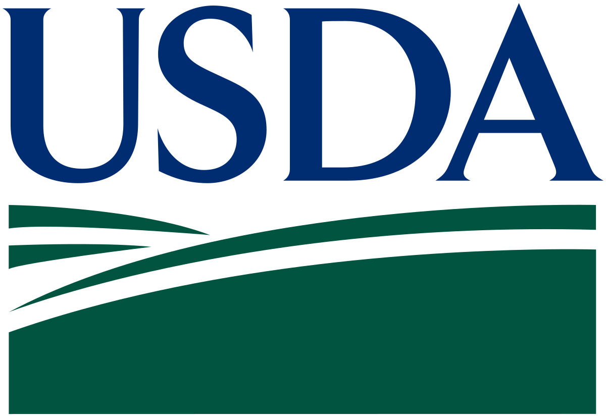 USDA logo: Dark blue text 