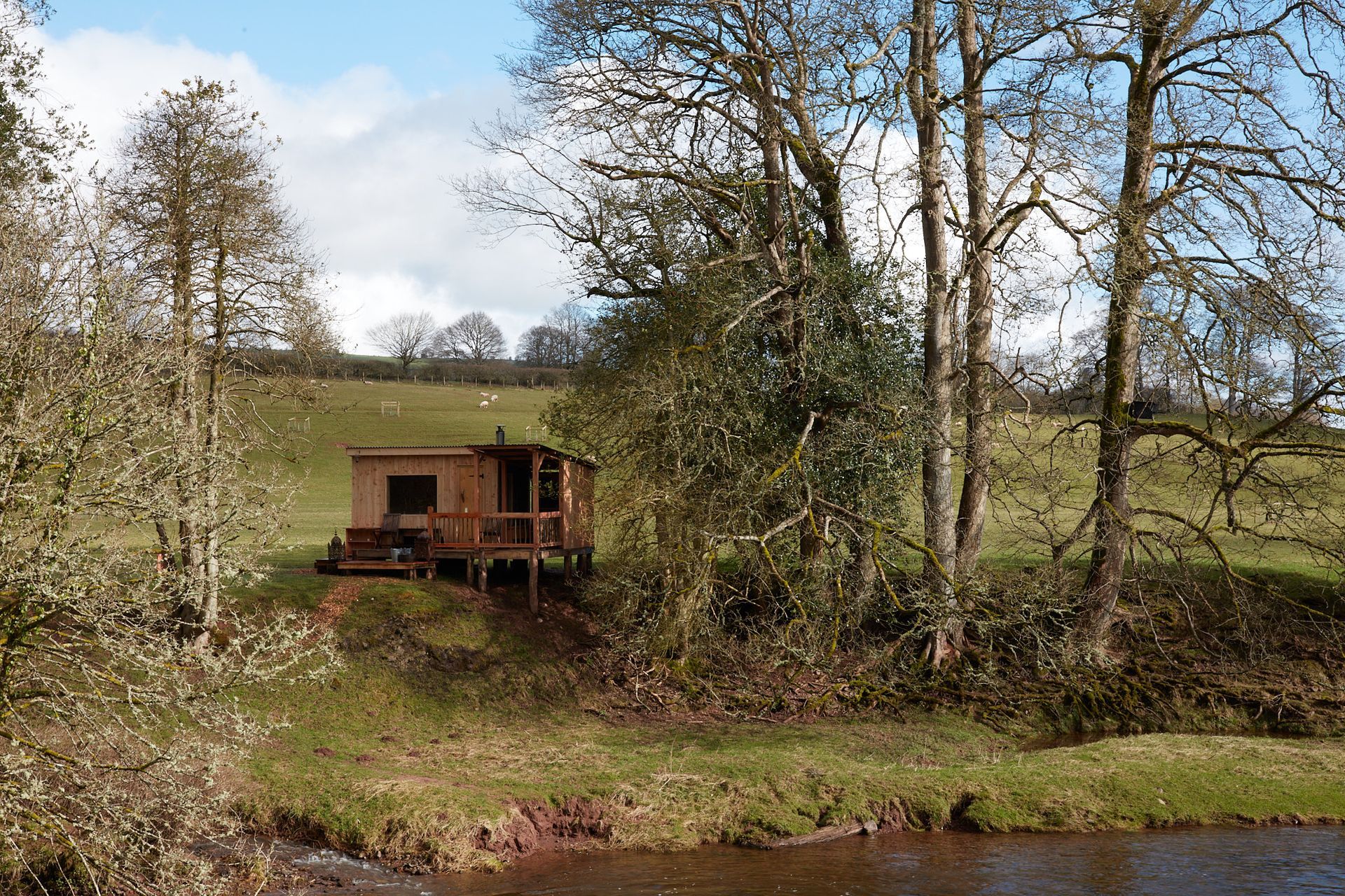Riverside sauna at Penpont between Brecon and Sennybridge