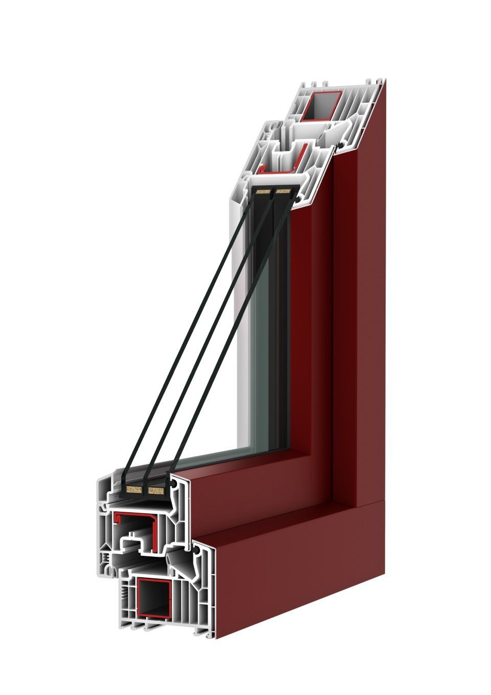 infisso a taglio termico laccato rosso