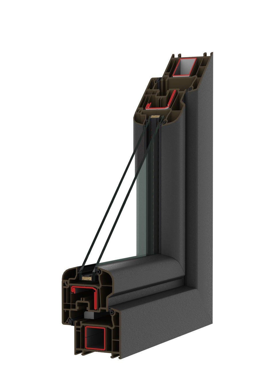 infisso a taglio termico laccato grigio scuro