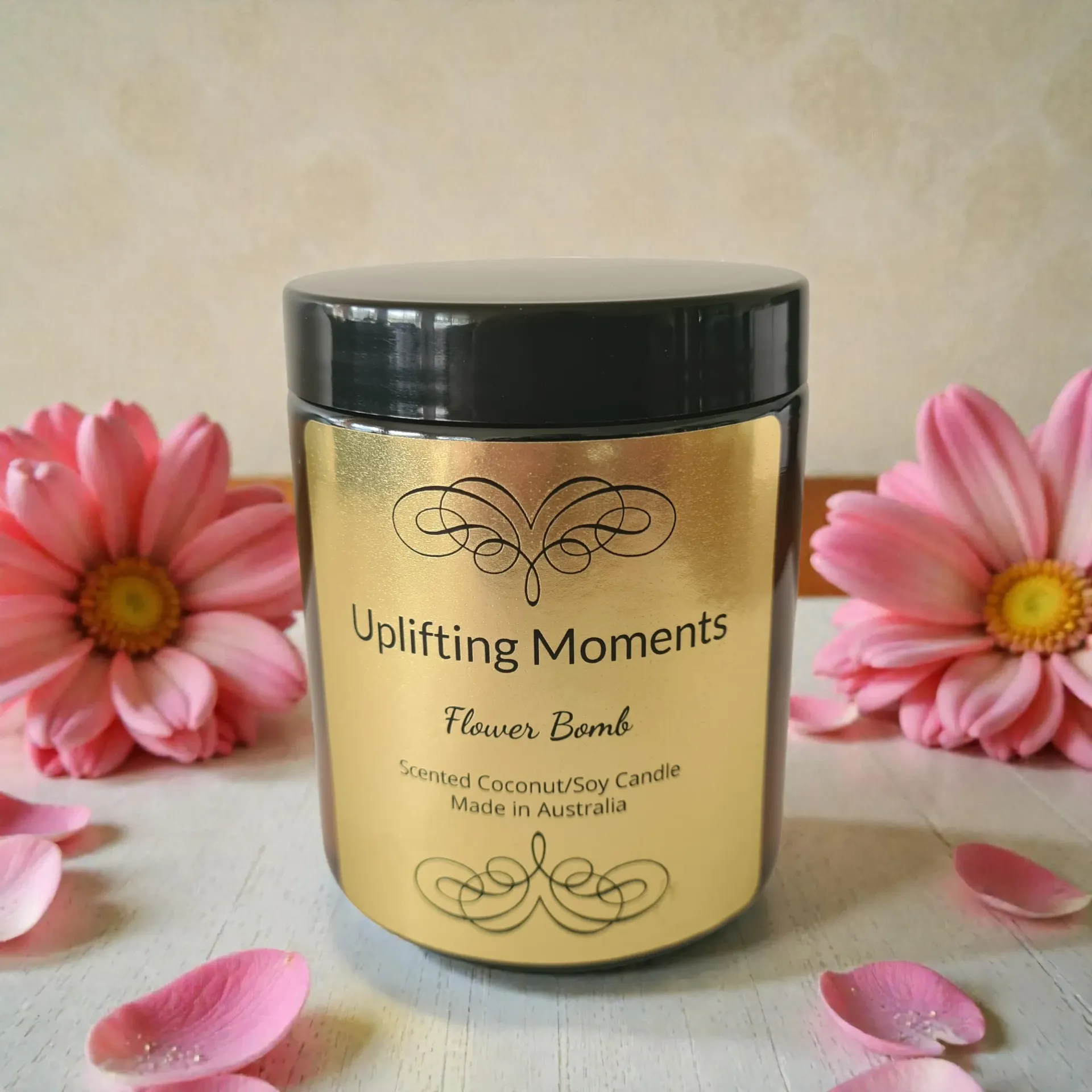 Gold-labeled candle, 