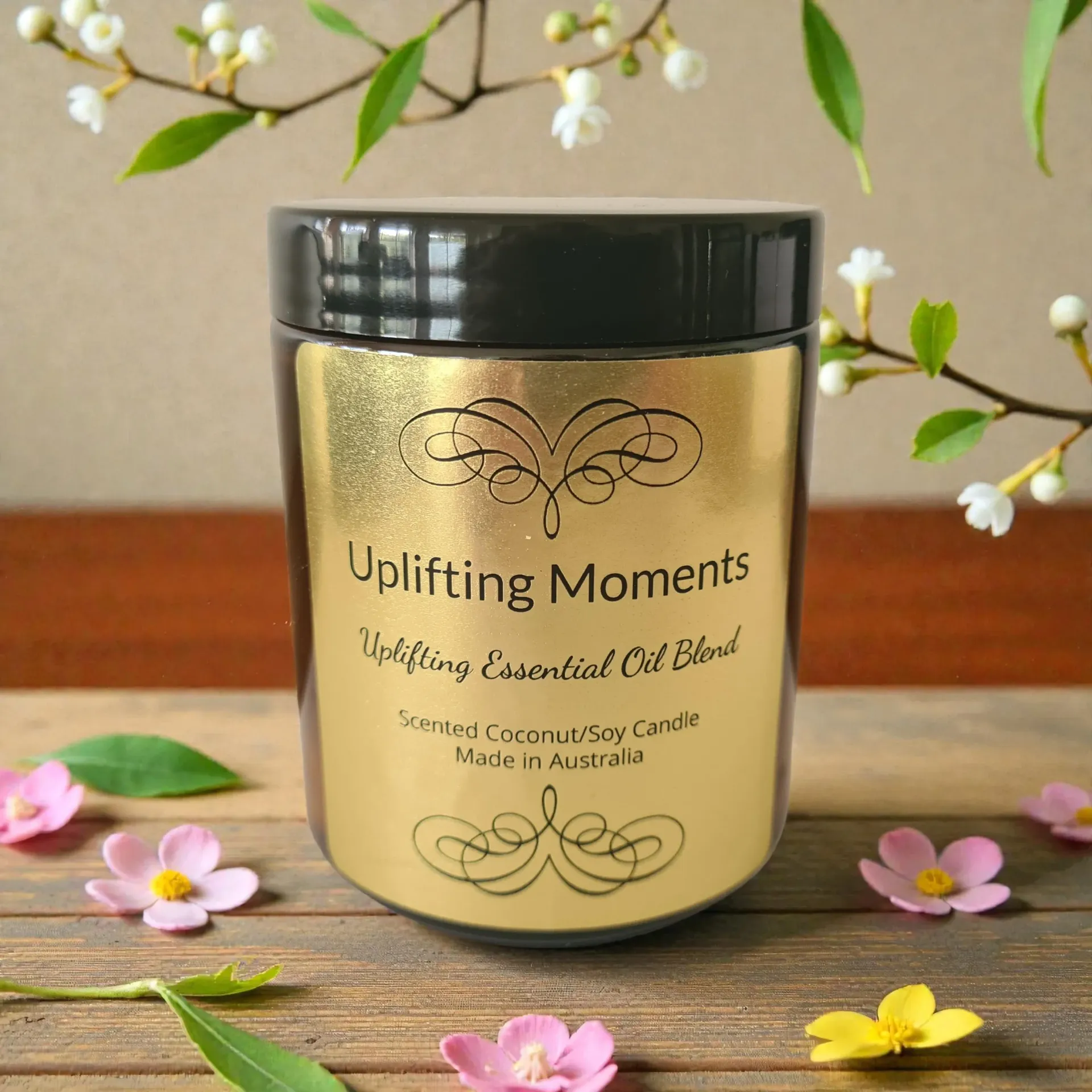 Gold-labeled candle, 