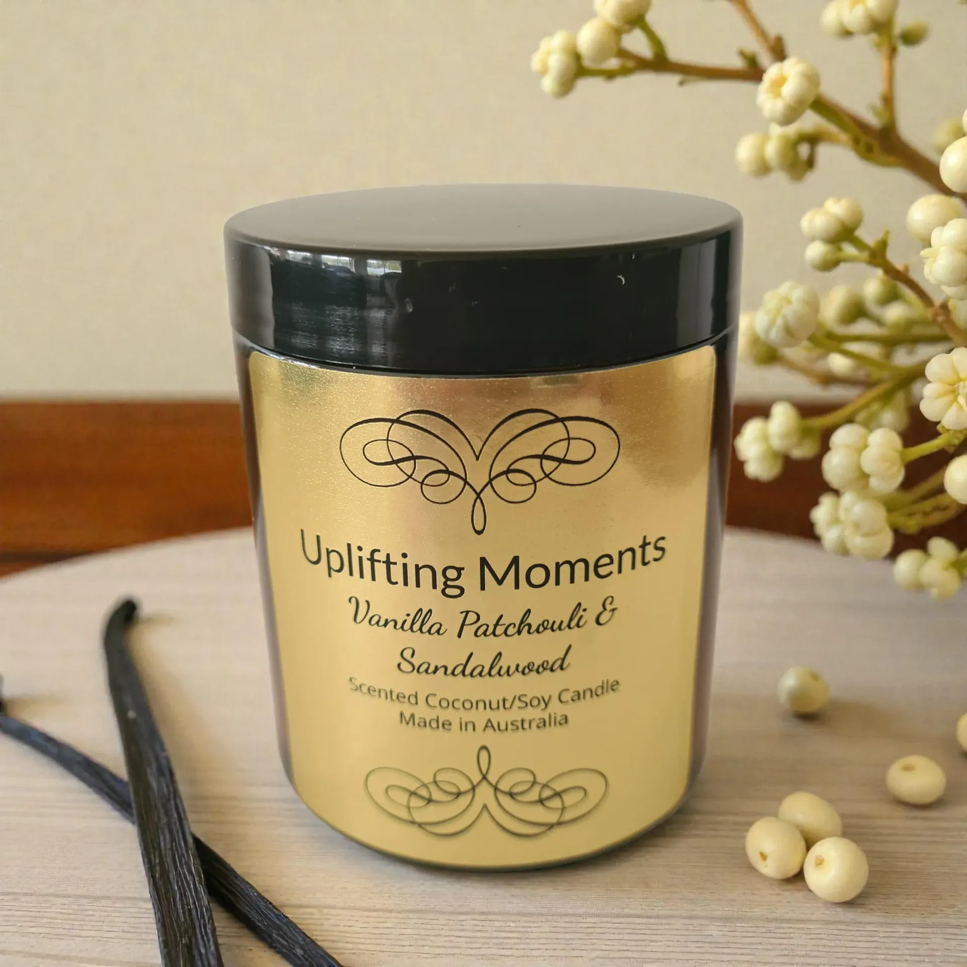 Gold-labeled candle, 