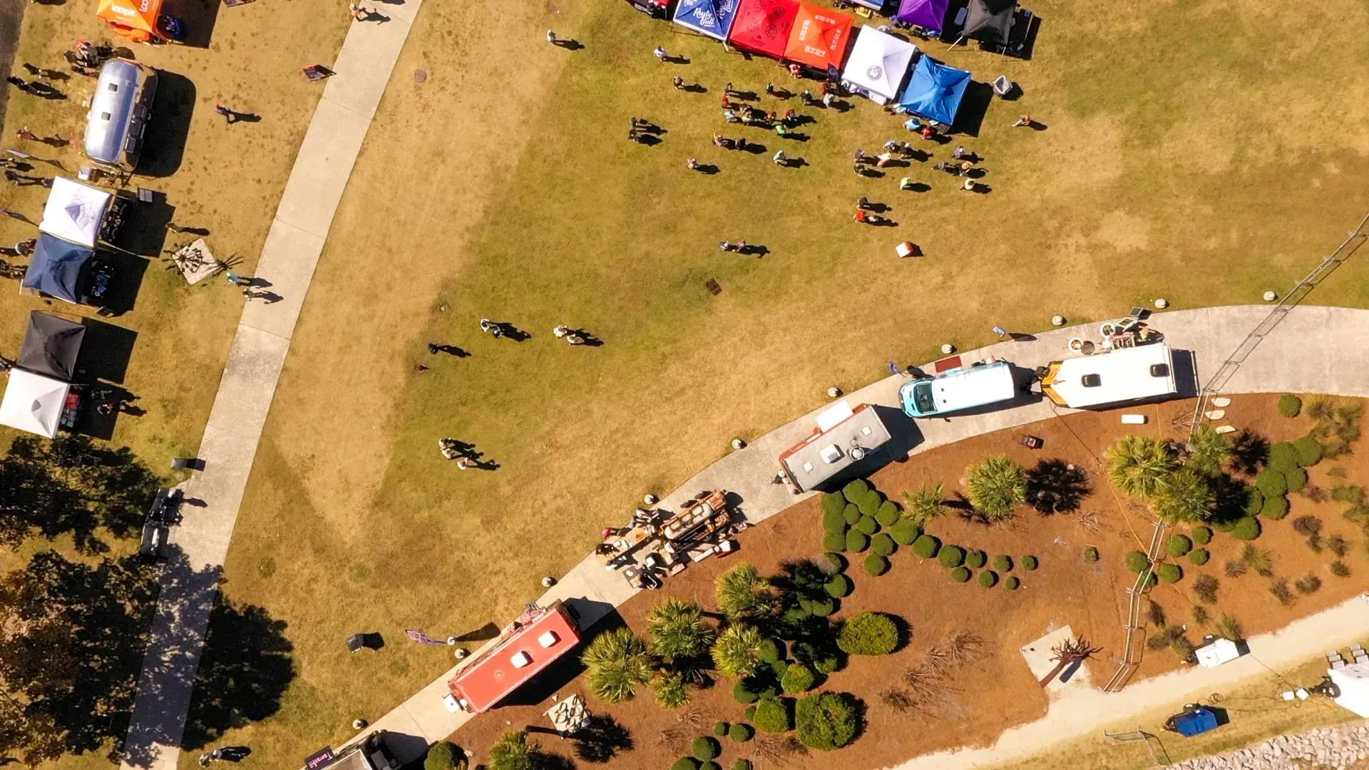 Aerial View of Field and Road — North Charleston, SC — Access Portable Toilets