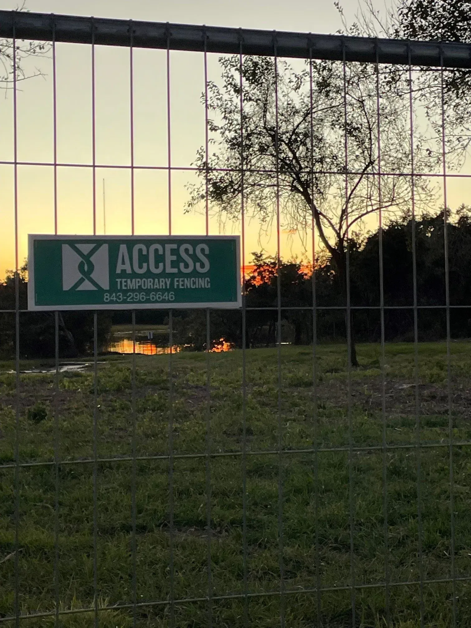 Grid Temporary Fence and Sign Board — North Charleston, SC — Access Portable Toilets