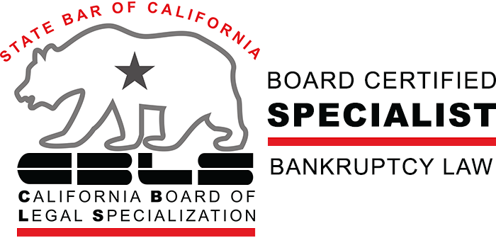Logo: California State Bar Board Certified Specialist in Bankruptcy Law, featuring a bear and star.