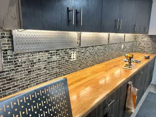 Handyman garage workstation setup for home improvement and handyman projects in DFW