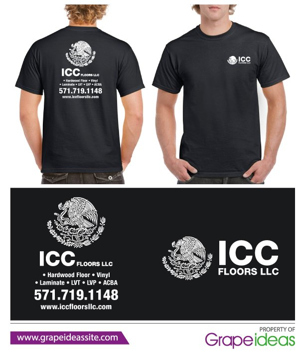 logo on black t-shirt