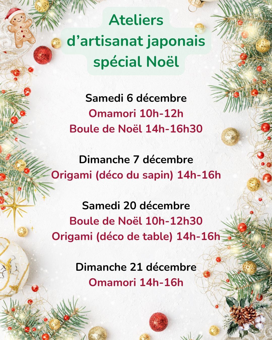 ateliers créatifs Dijon noël 2025