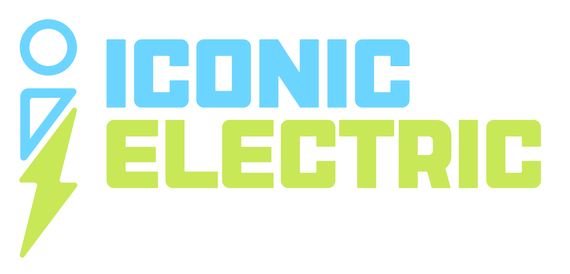 Logo: "ICONIC ELECTRIC" text, with a person-shaped icon holding a lightning bolt.