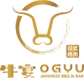 Gold bull logo with “OGYU” and Japanese BBQ & Bar text on a white background