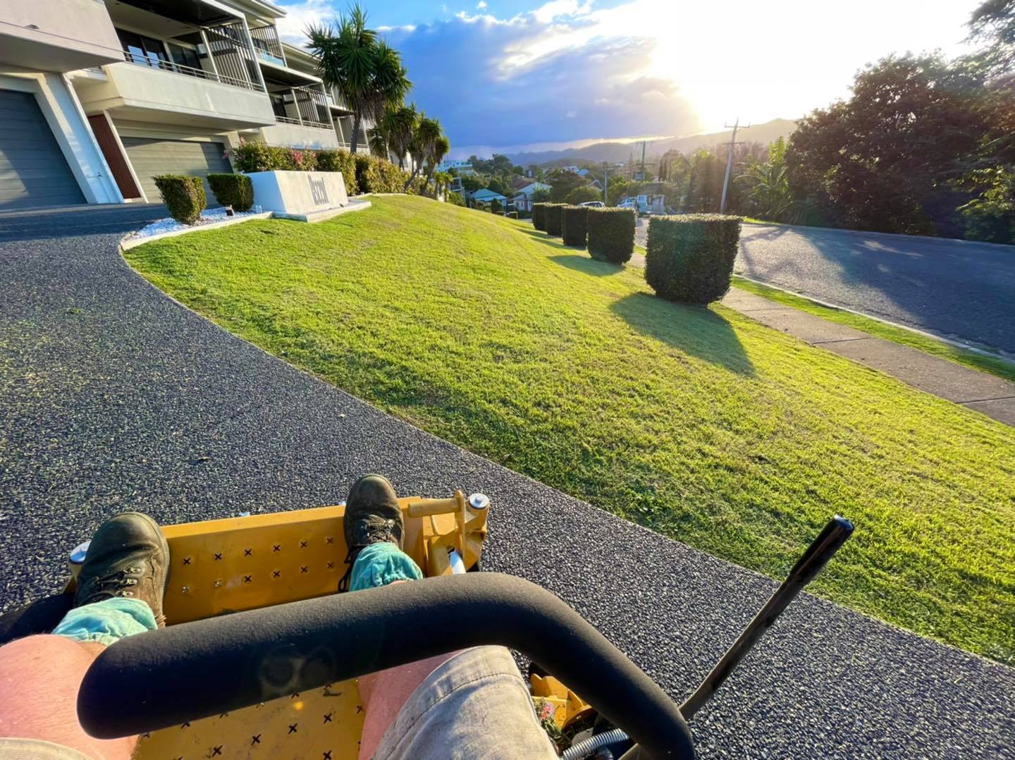 Ride-on Lawn Mower Cutting Grass — Lawn Care in Coffs Harbour, NSW