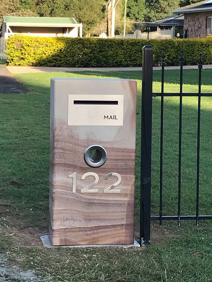 Letterbox Made Of Sandstone — Helidon Sandstone Industries In Helidon, QLD