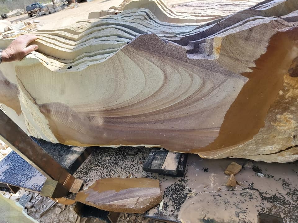 Slabs Left On Rock — Helidon Sandstone Industries In Helidon, QLD