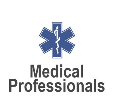 Blue Star of Life emblem, above "Medical Professionals" text.
