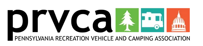 Logo for the Pennsylvania Recreation Vehicle and Camping Association (PRVCA). It features the letters