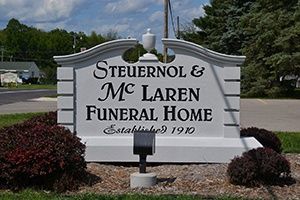 Steuernol & McLaren Funeral Homes Rose City Sign
