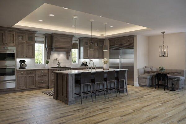 Open Dining with Kitchen Tab in Granite - Tile Company in Fargo, ND