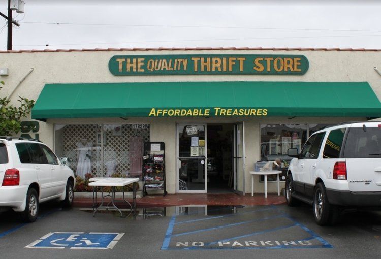 Exterior of the Affordable Treasures Thrift Store in Artesia, CA.