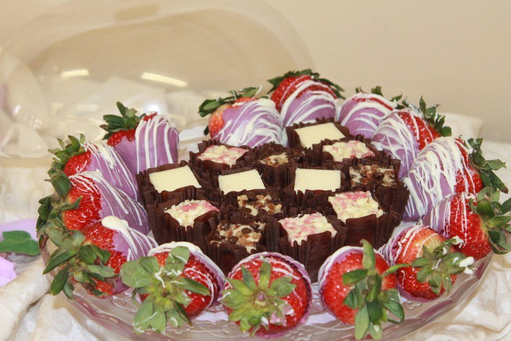 Purple chocolate covered strawberries