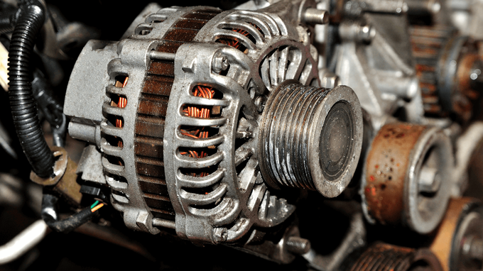 an alternator part of a car
