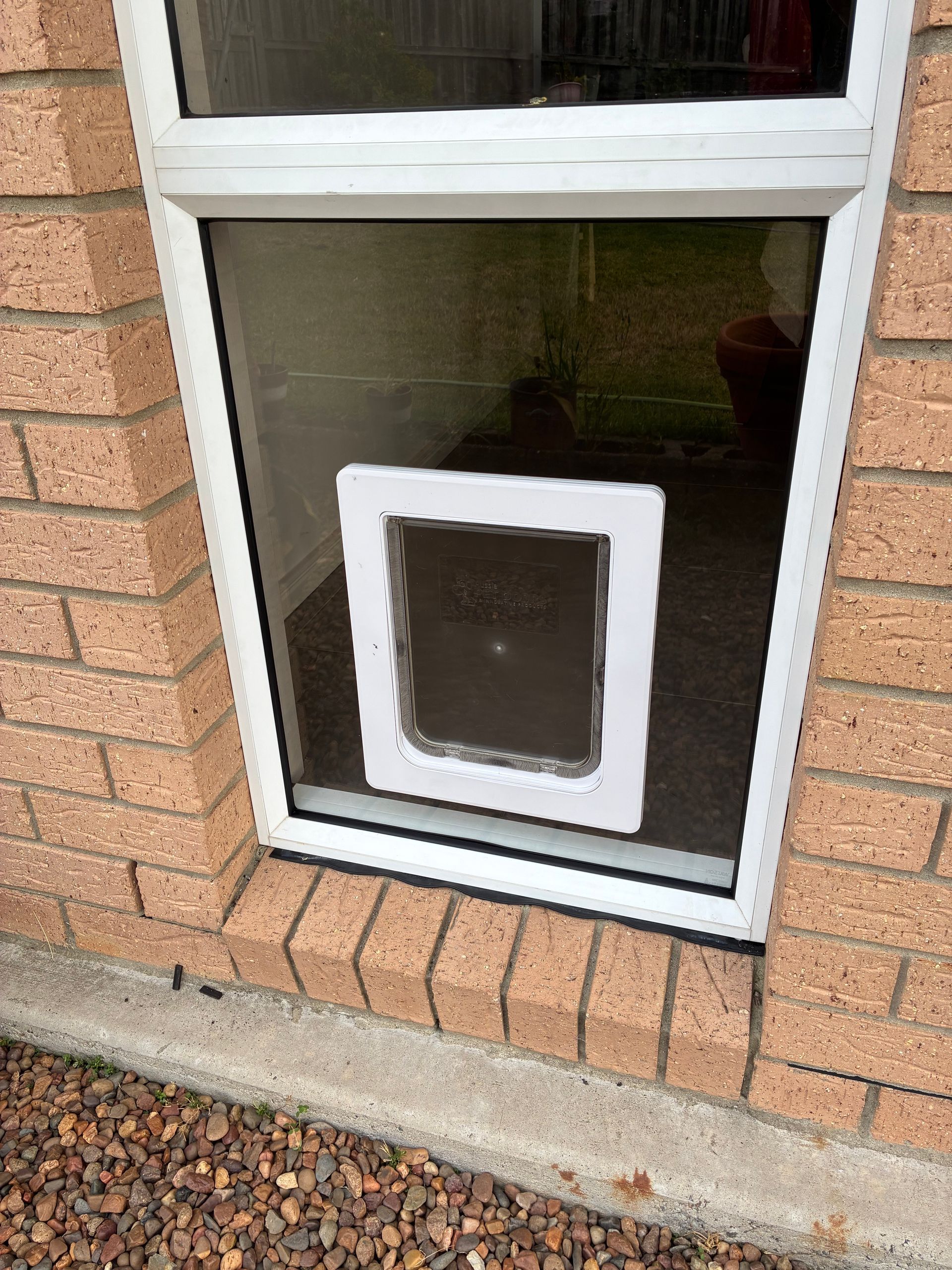 Pet Door installed on window - Pelican Glass in Lake Macquarie, NSW