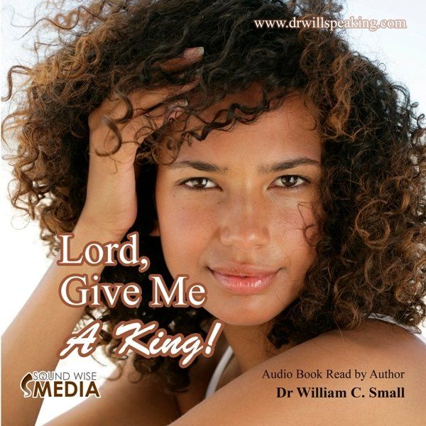 A woman with curly hair is on the cover of an audio book titled lord give me a king