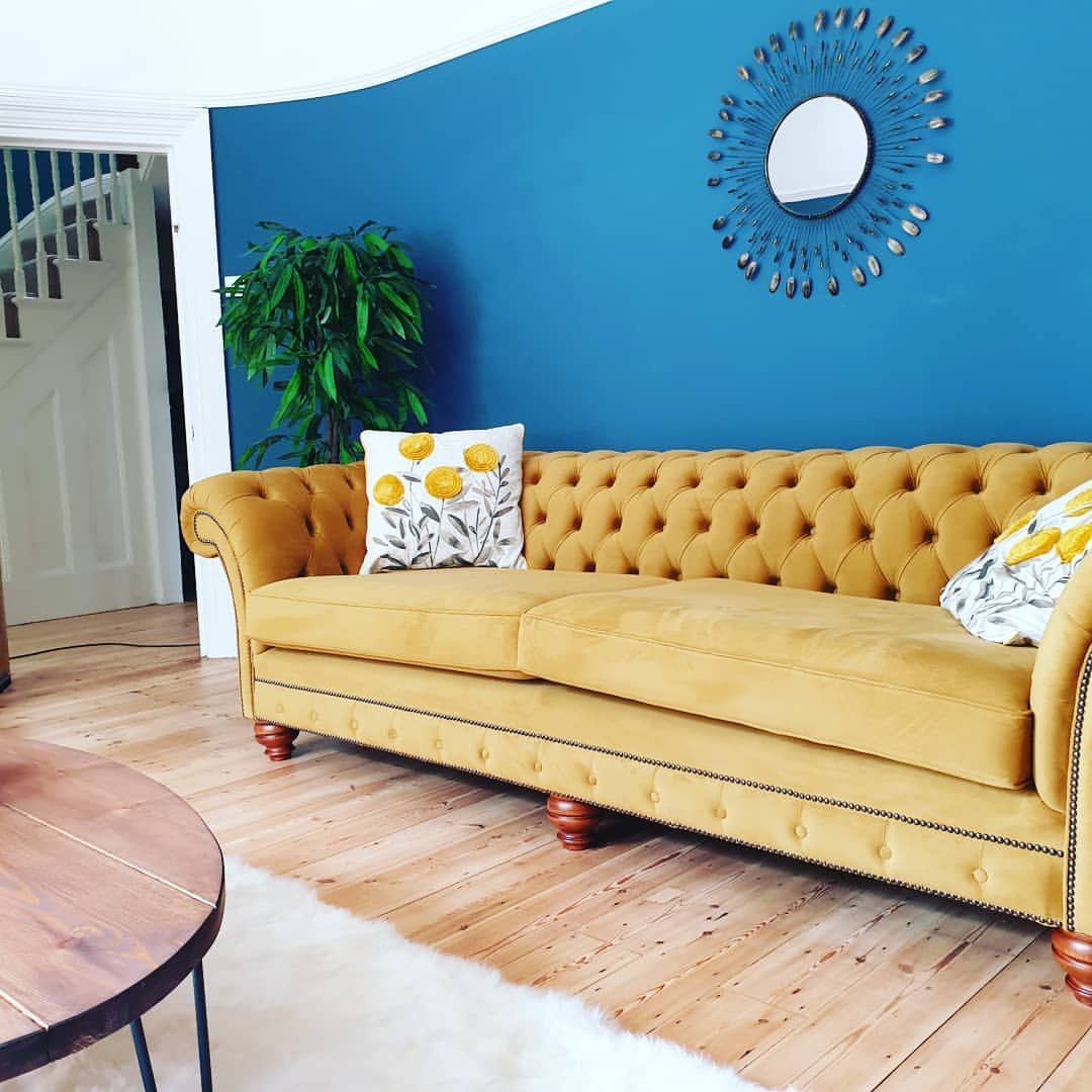 blue wall living room painted room