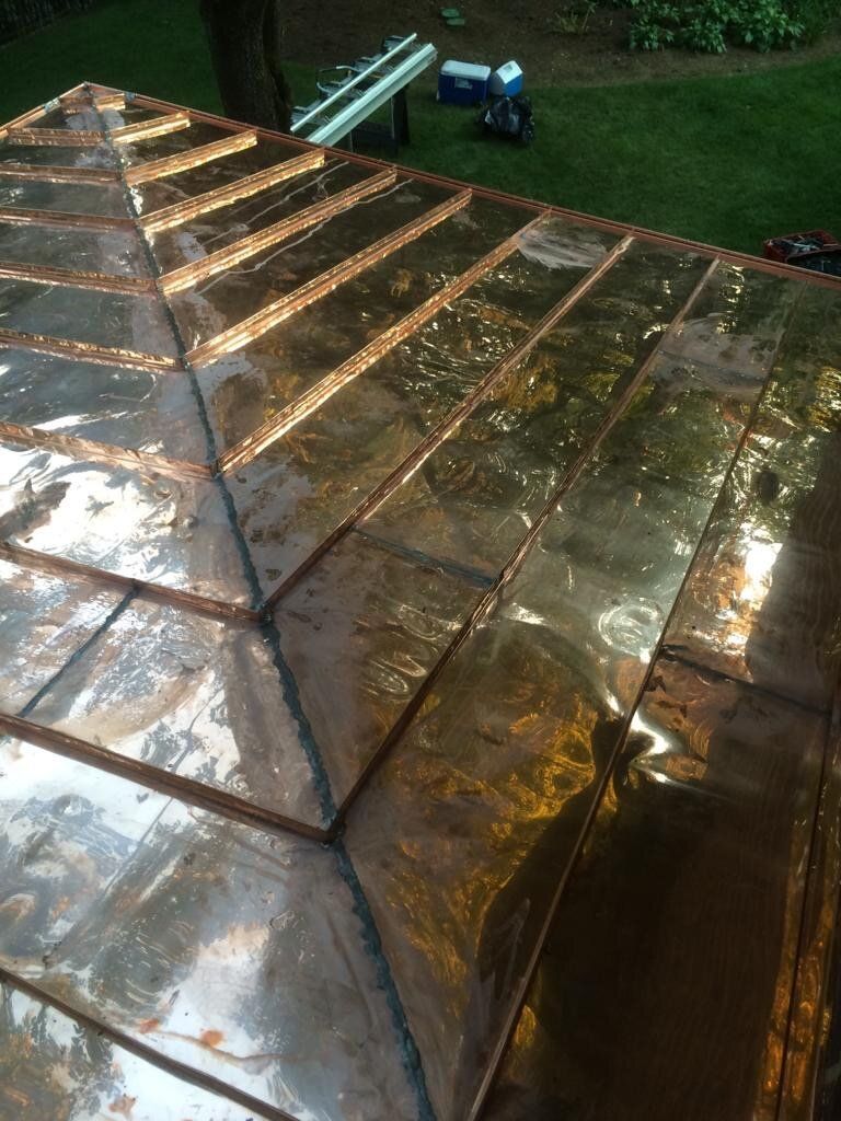 Side View of Copper Roof — Burlington, NJ — AD Roofer Siding & Gutters