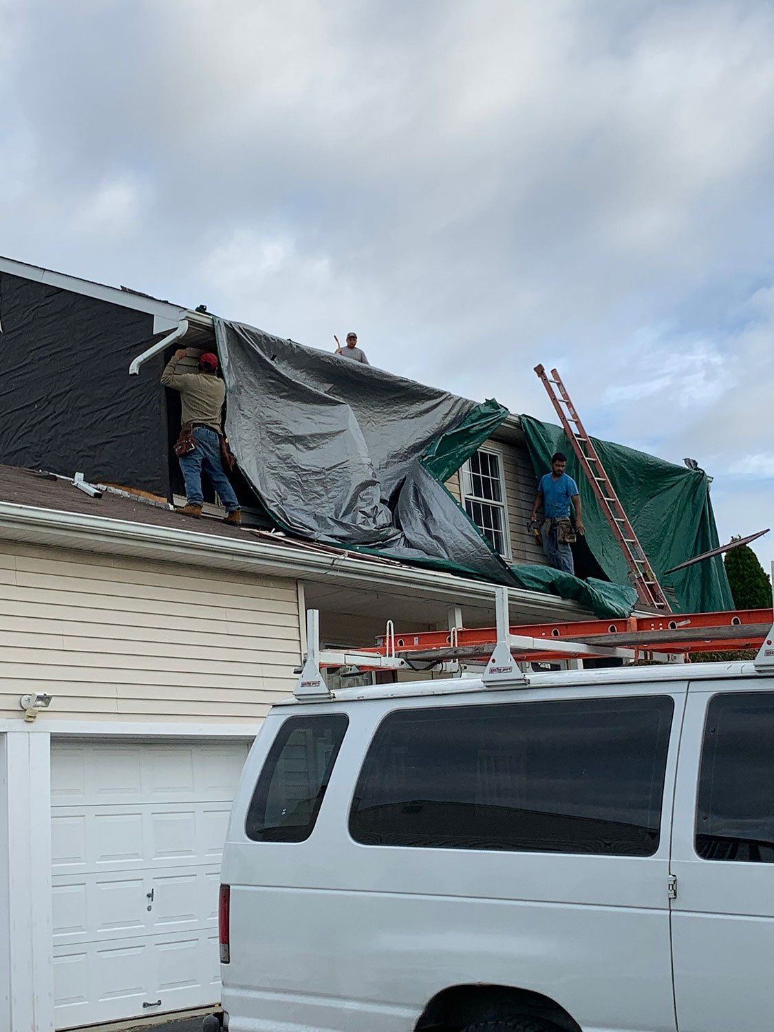 Workers Installing Siding — Burlington, NJ — AD Roofer Siding & Gutters