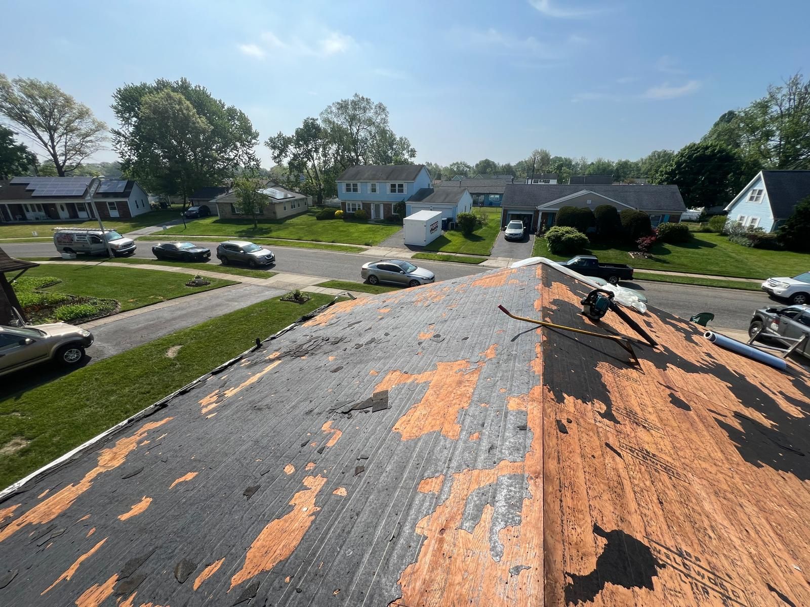 A Photo of a Roof That Is Being Repaired  — Burlington, NJ — AD Roofer Siding & Gutters