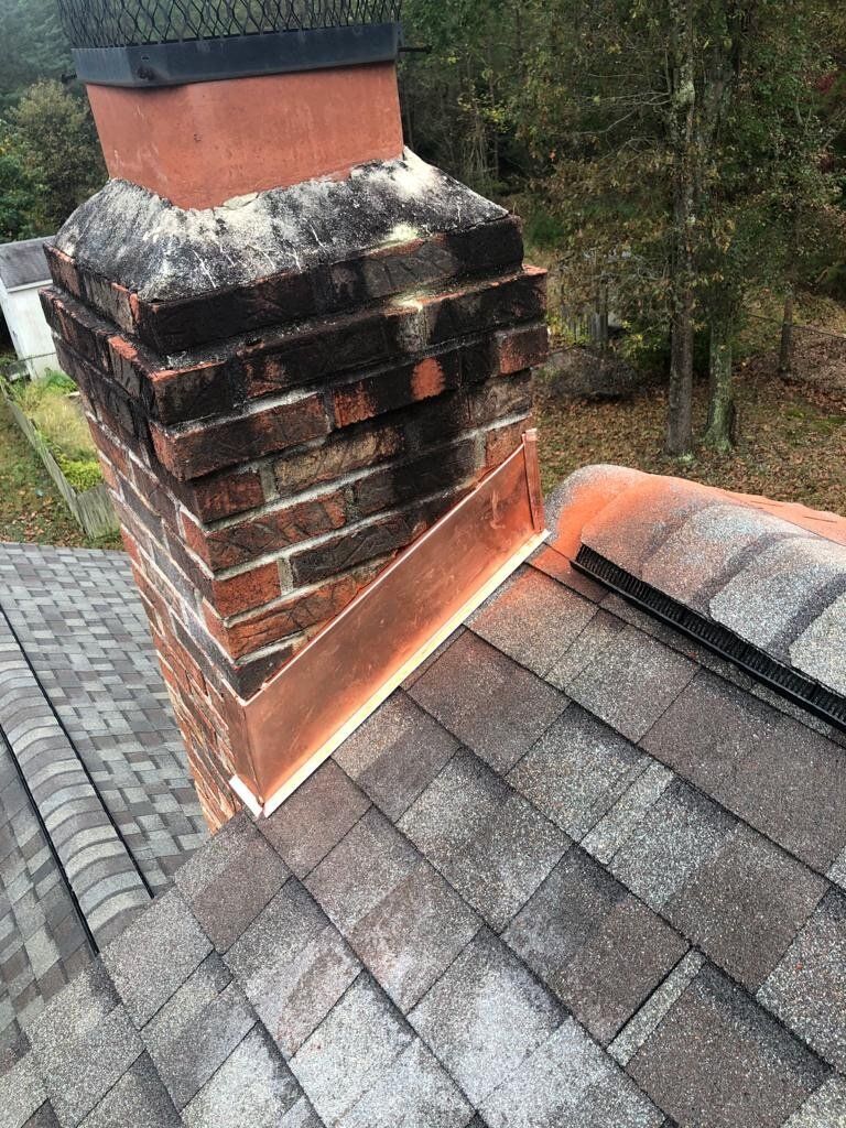 Roof with Chimney — Burlington, NJ — AD Roofer Siding & Gutters