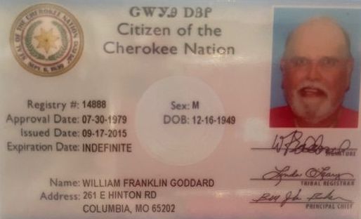 A citizen of the cherokee nation id card