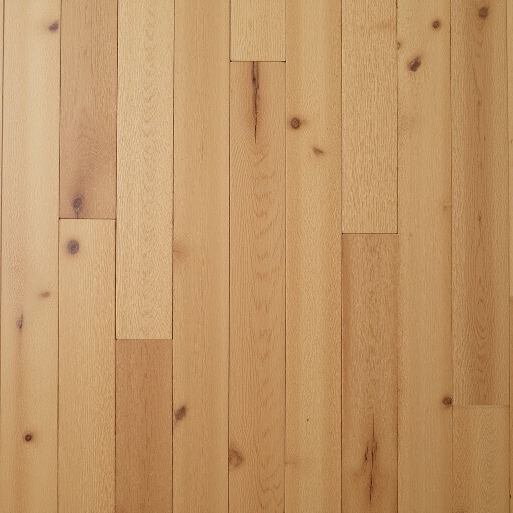 Light brown wooden floorboards with visible wood grain and knots.