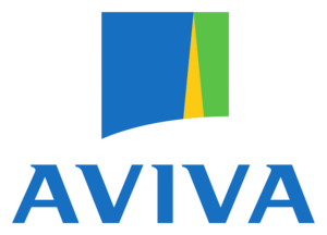 A blue and green logo for aviva insurance company