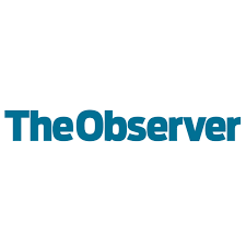 The logo for the observer is blue and white on a white background.