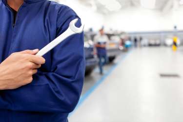 Mechanic with a Wrench — Auto Body Repair in Palmer, MA