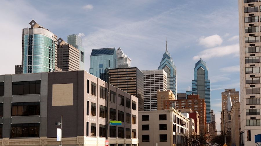 Philadelphia skyline on a sunny day