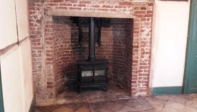 After the installation of a new wood burner