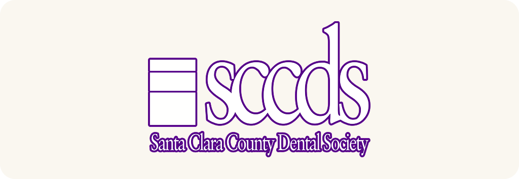 Logo for Santa Clara County Band Society: purple text and symbol on a white background.
