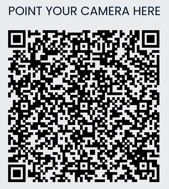 QR code for scanning, text 