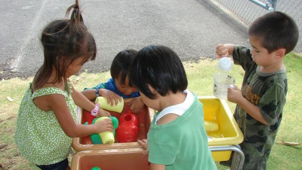 Playing At The Water Table — Honolulu, HI — Good Shepherd Preschool